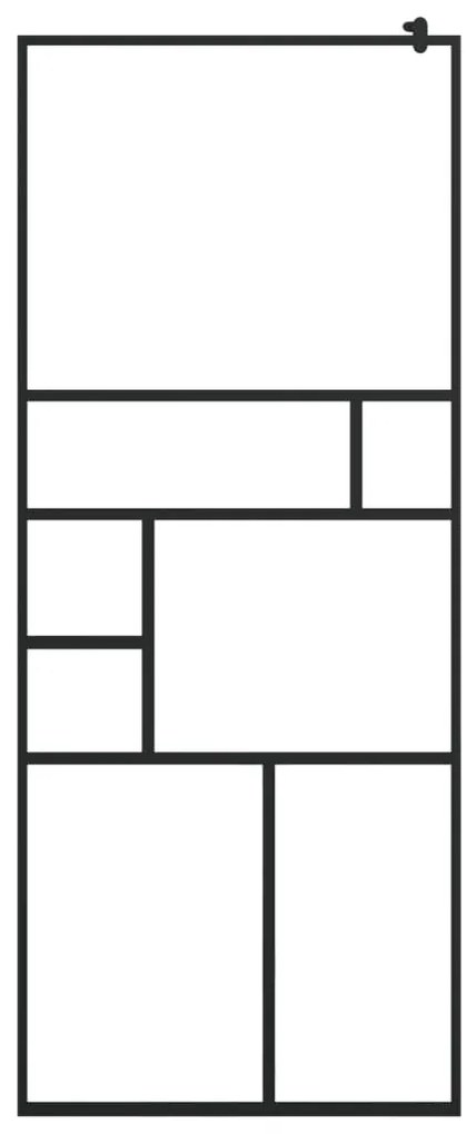 Divisória de chuveiro 80x195 cm vidro transparente ESG preto