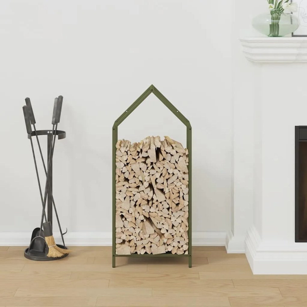 Suporte para lenha aço laminado a frio verde azeitona