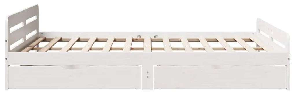 Cama sem colchão 140x190 cm madeira de pinho maciça branco