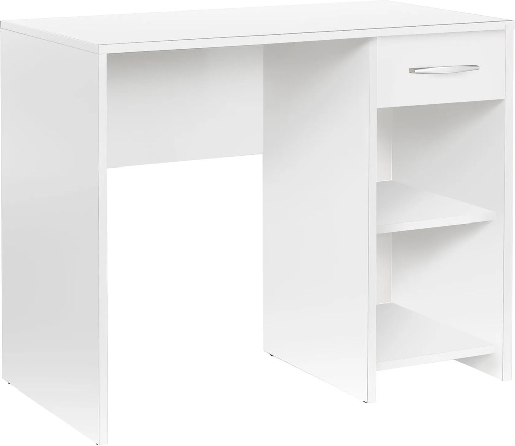 Secretária "Focus" com Gaveta e Prataleiras - 90 x 75 x 55 cm - Branco