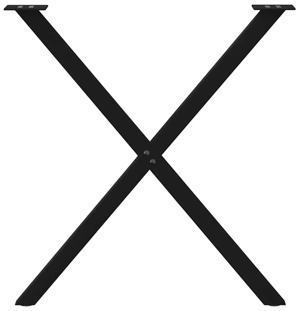 Pés de mesa de jantar em formato de X, 2 peças, preto, 80x (72-73) cm,