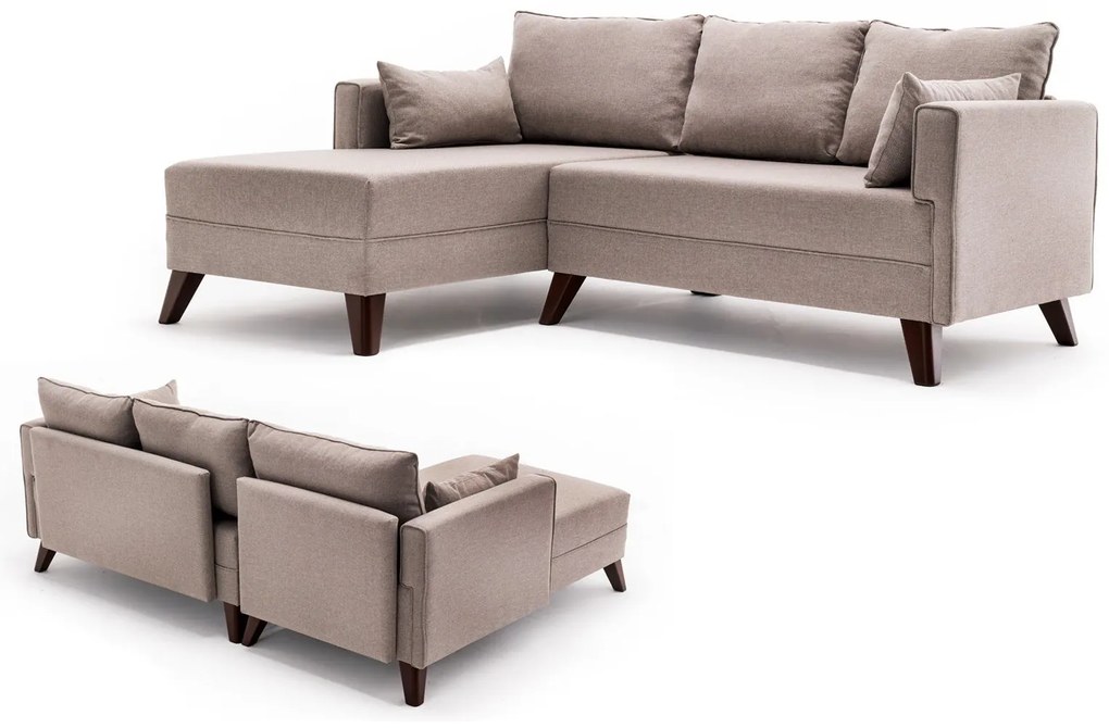Sofá-Cama de Canto Bella – Creme – 205x85x140 cm