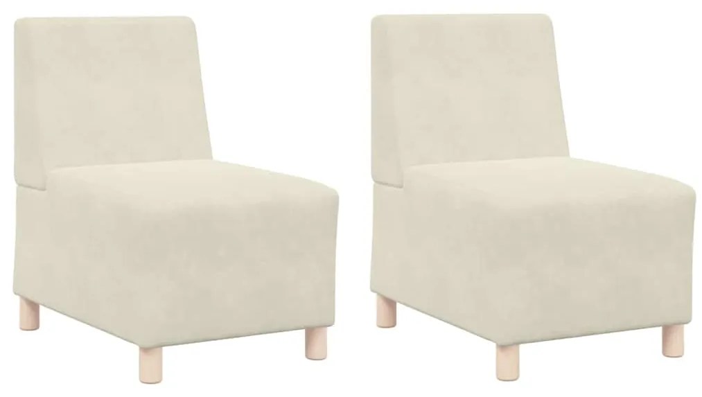 Cadeiras de Sofá 2 pcs Creme 55 x 74 x 82 cm Veludo