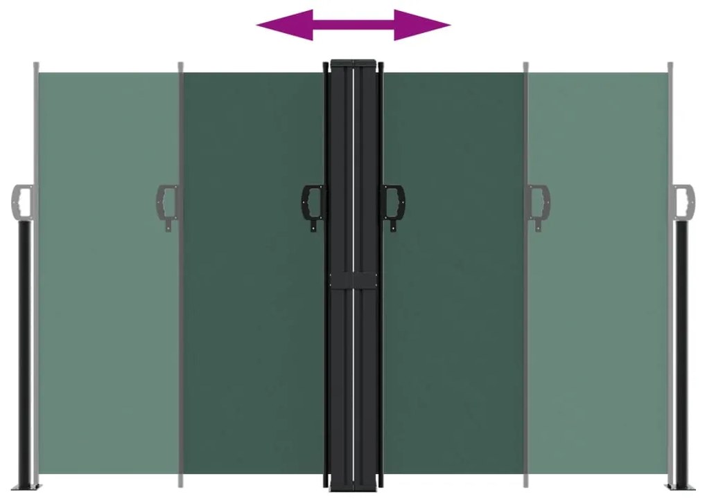 Toldo lateral retrátil 160x600 cm verde-escuro