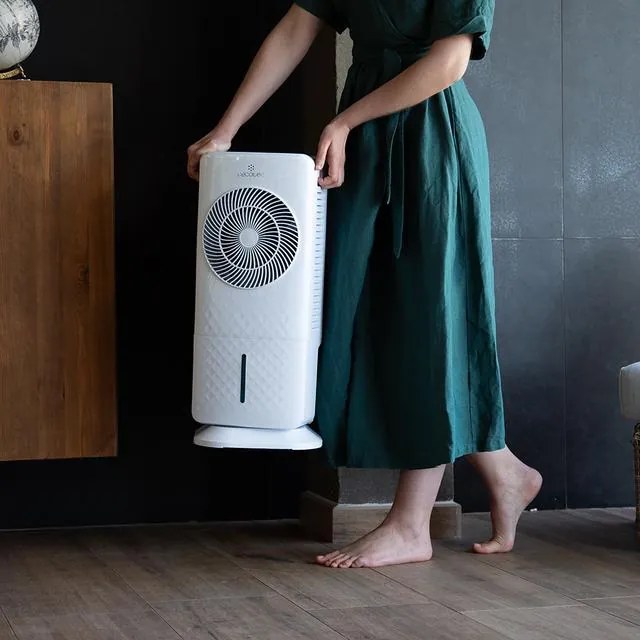 Climatizador evaporativo de 65 W EnergySilence 3500 Cool Compact Smart , capacidade do depósito de 3,5 L, controlo tátil e remoto, 3 velocidades, temp