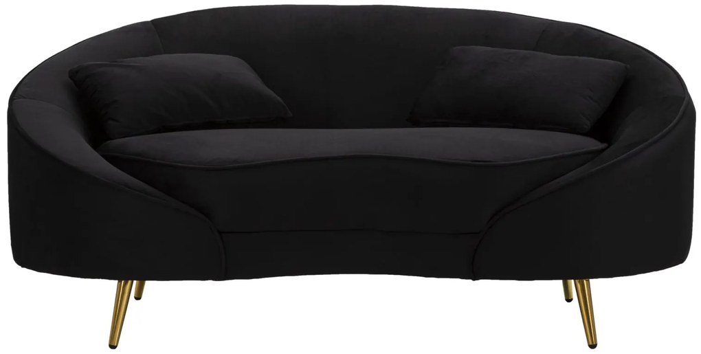 SOFÁ DE 2 LUGARES OSLO COM ALMOFADAS PRETO 148X84X68 CM