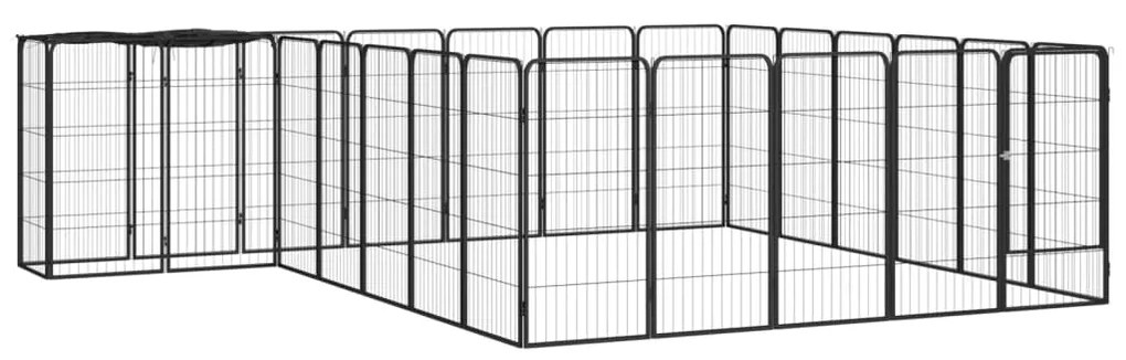 vidaXL Parque p/ cães c/ 26 painéis 50x100 cm aço revestido a pó preto