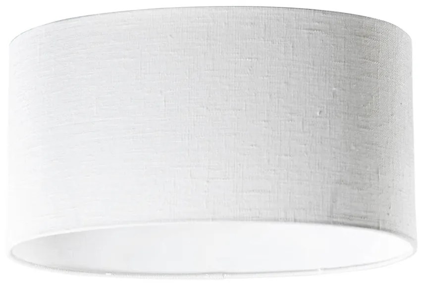 Abajur de Linho Branco Oval 35/23/18