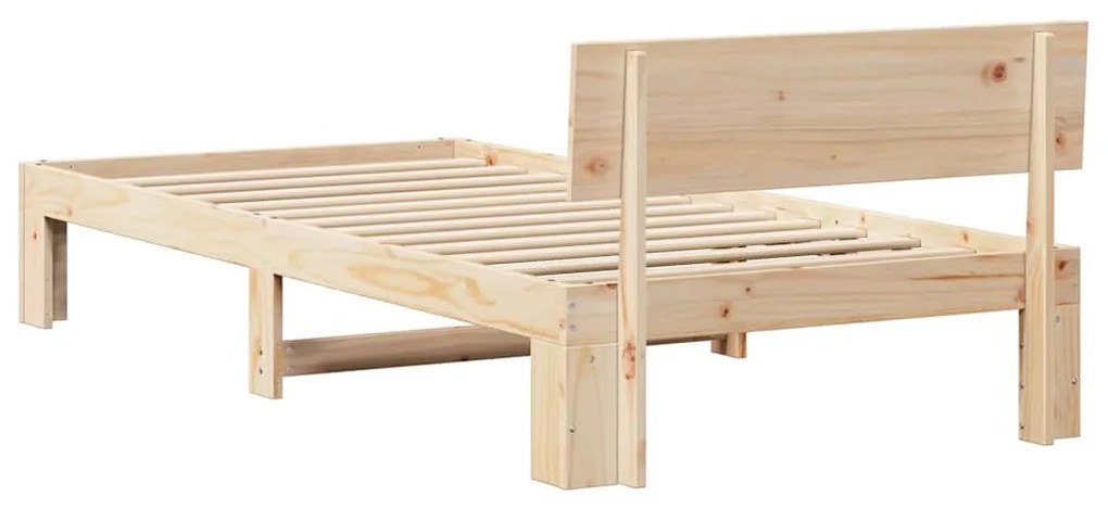 Estrado de Cama com Cabeceira 90x190 cm Madeira de Pinho