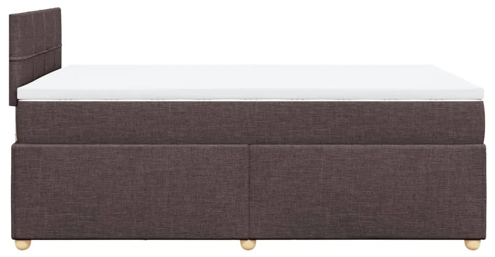 Cama boxspring com colchão 120x190 cm tecido castanho-escuro