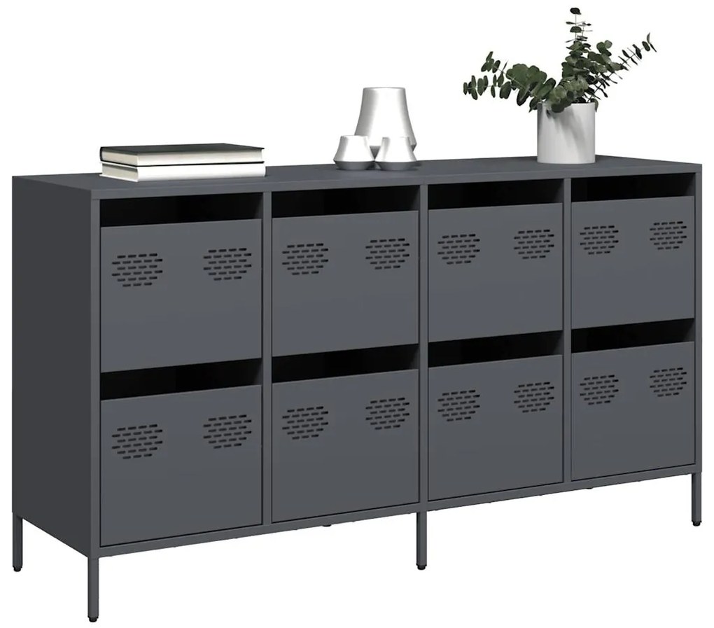 Aparador 135x39x73,5 cm aço laminado a frio antracite
