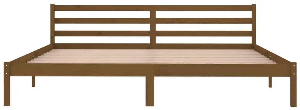 Estrutura de cama 200x200 cm pinho maciço castanho mel