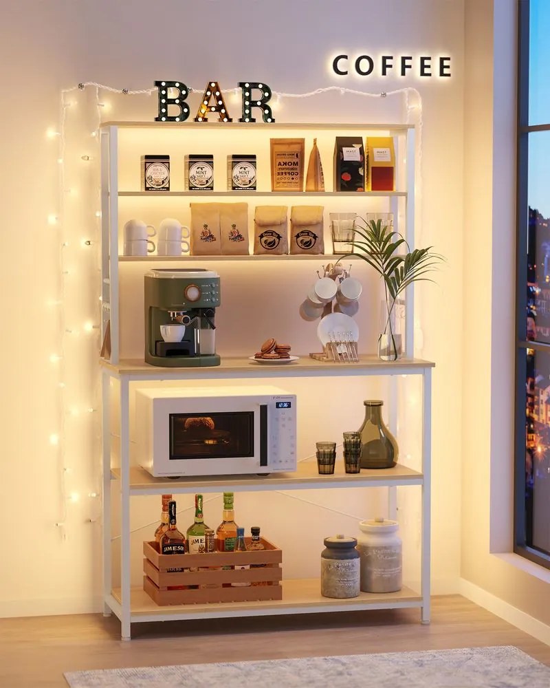 Armario de cozinha design industrial 40 x 100 x 167 cm cor carvalho + branco