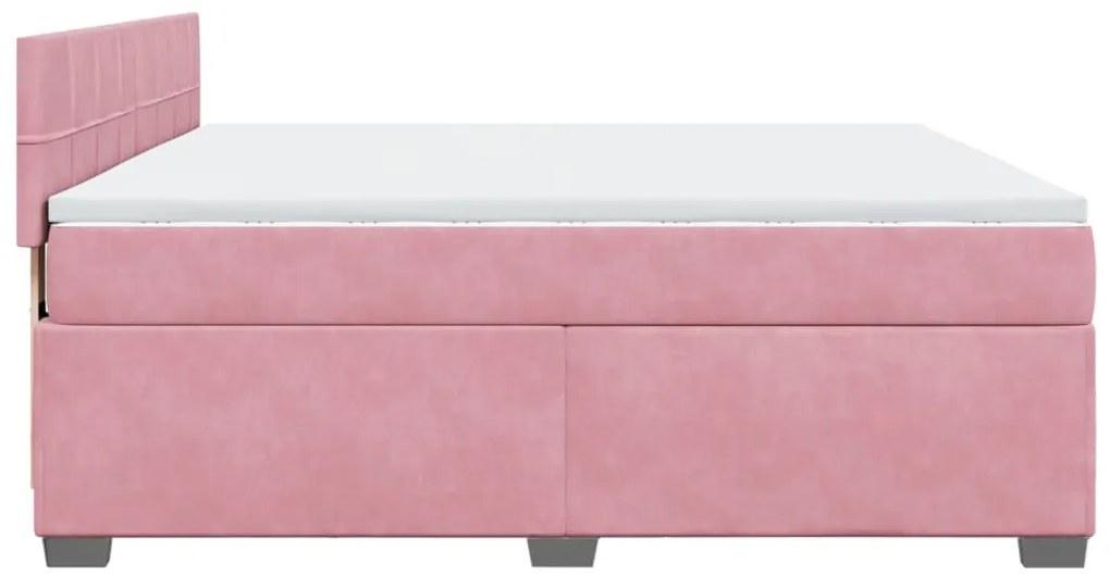 Cama com molas/colchão 180x200 cm veludo rosa