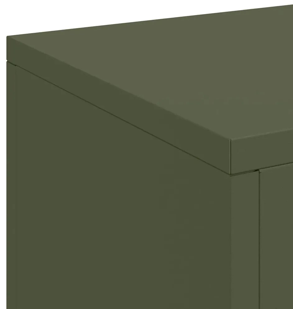 Suportes para Plantas ao Ar Livre Pilar 3 pcs Verde-Azeitona Aço