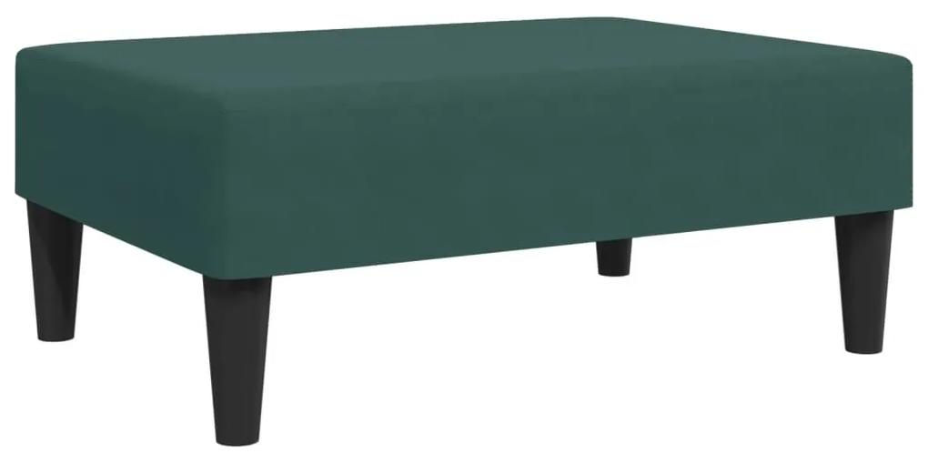 Sofá-cama 2 lugares c/ apoio de pés veludo verde-escuro