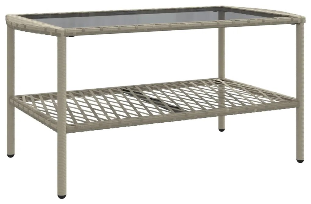 4 pcs conj. sofás jardim c/ almofadões vime PE cinzento-claro