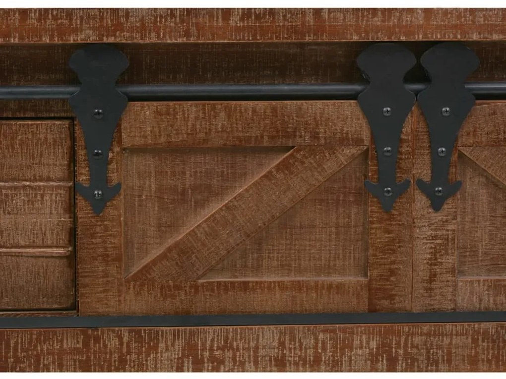 Mesa consola madeira de abeto maciça 131x35,5x75 cm castanho