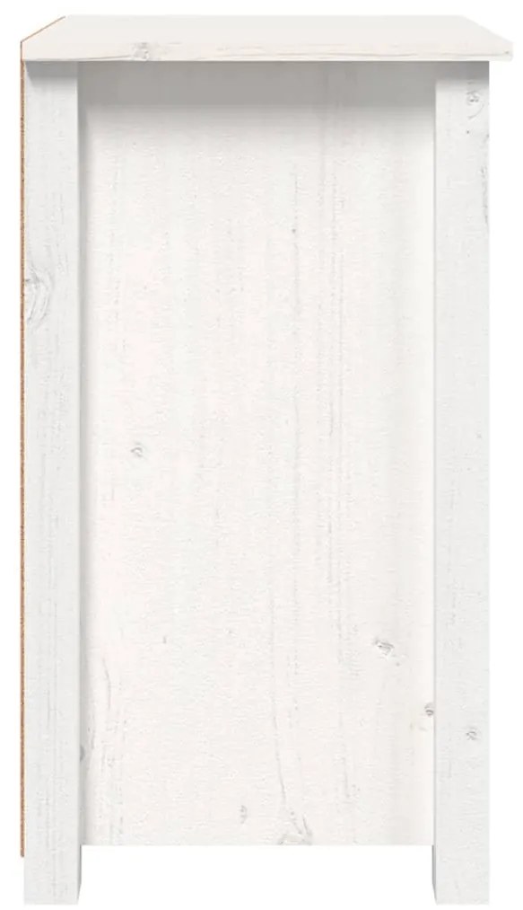 Mesa de cabeceira 40x35x61,5 cm madeira de pinho maciça branco