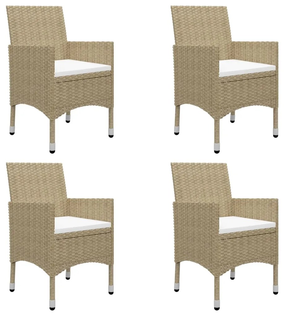 7 pcs conjunto de jantar para jardim bege