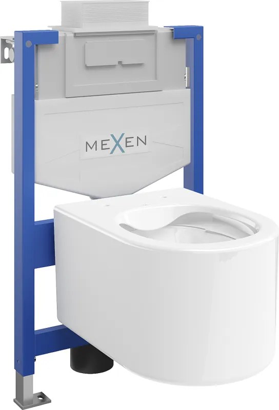Mexen Sofia conjunto de instalação embutida WC estrutura Fenix XS-U com sanita, branco brilhante - 6853354XX00