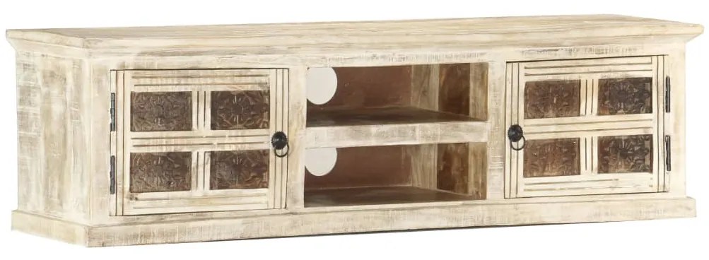 Móvel de TV 130x30x36 cm madeira de mangueira maciça