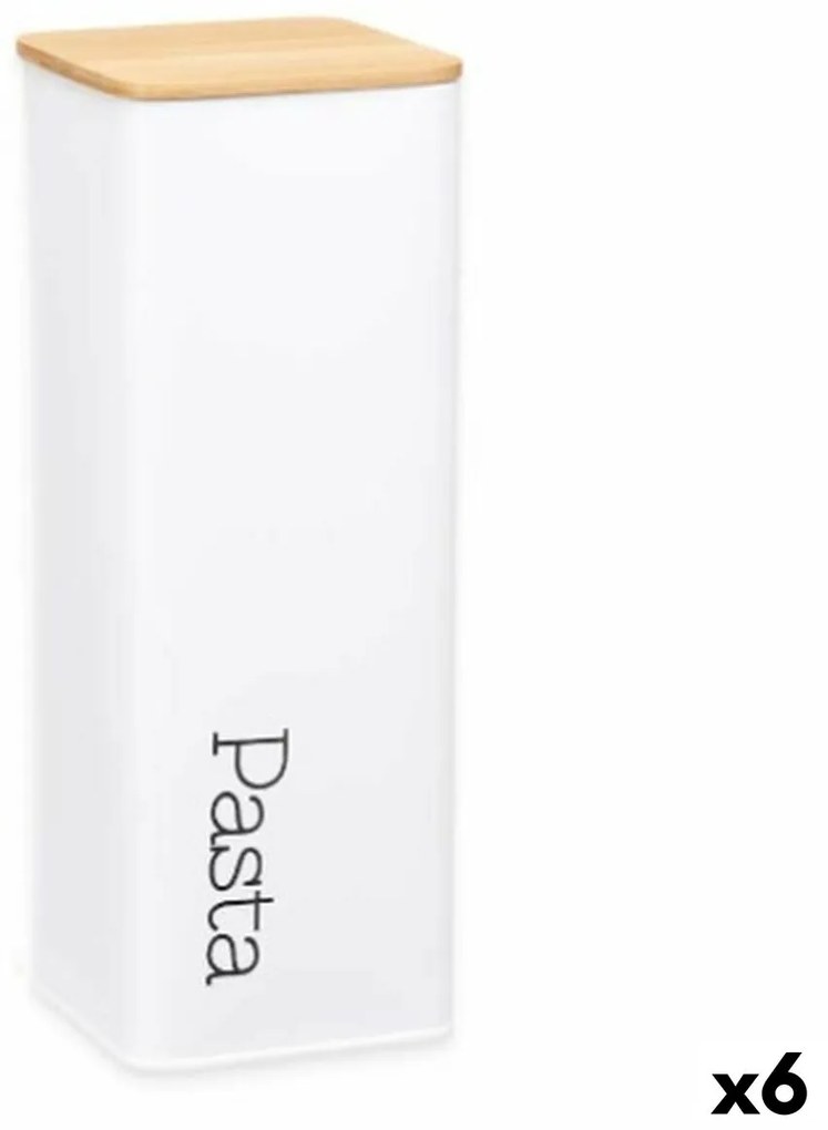 Lata de Metal Pasta Branco Metal 8 x 26,5 x 8 cm (6 Unidades)