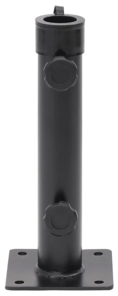 Base de guarda-sol para poste de Ø38/48 mm aço preto fosco