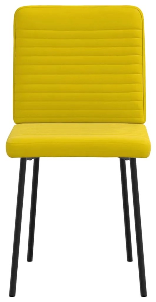 Cadeiras de jantar 6 pcs veludo amarelo