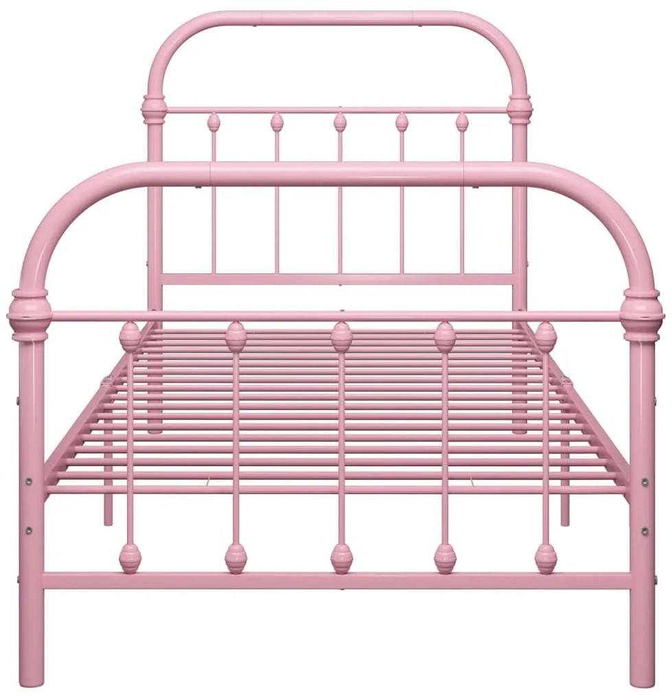 Estrutura de cama 90x200 cm metal rosa