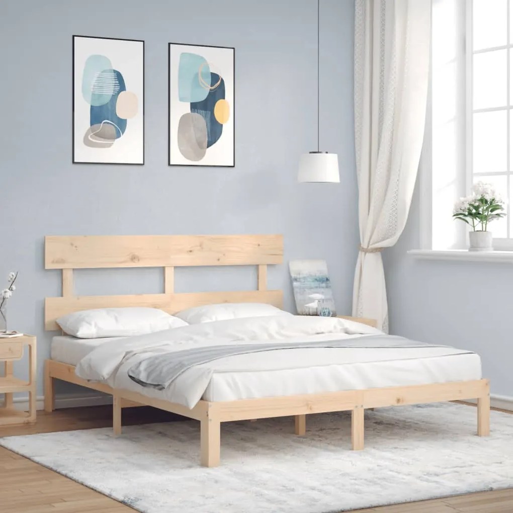 Cama sem colchão 160x200 cm madeira de pinho maciça