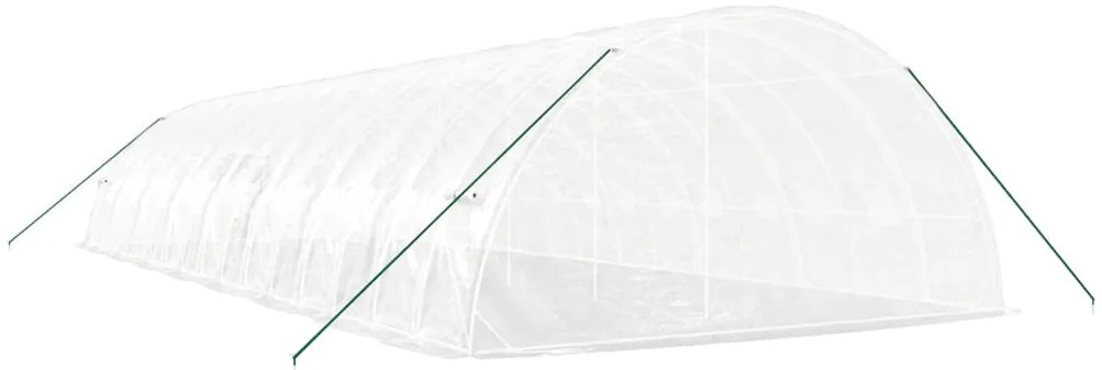 Estufa com estrutura de aço 96 m² 16x6x2,85 m branco