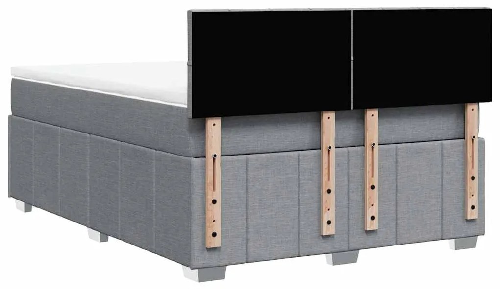 Cama com molas/colchão 140x190 cm tecido cinzento-claro