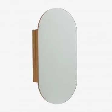 Armário De Parede Oval 90x45 Cm Para Casa De Banho Com Espelho Abner Normal - Sklum