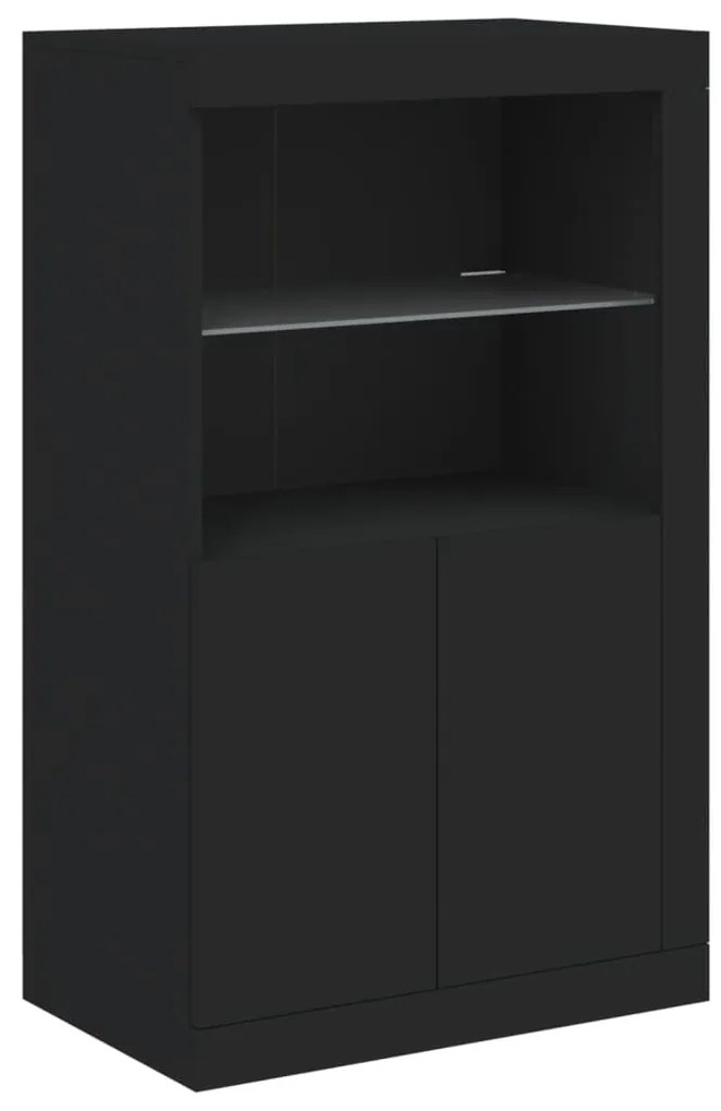 Aparador com luzes LED 162x37x100 cm preto
