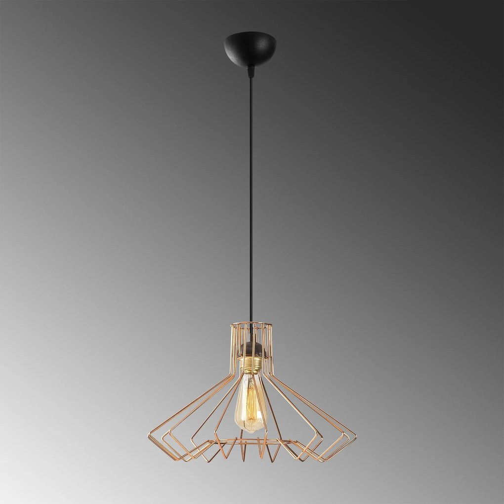 Chandelier Saglam – Cobre/Preto – Diâmetro 41 cm