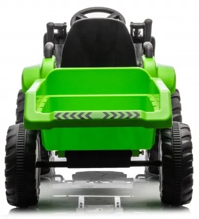 Trator elétrico para crianças 12V Com Pá Frontal e Reboque Verde
