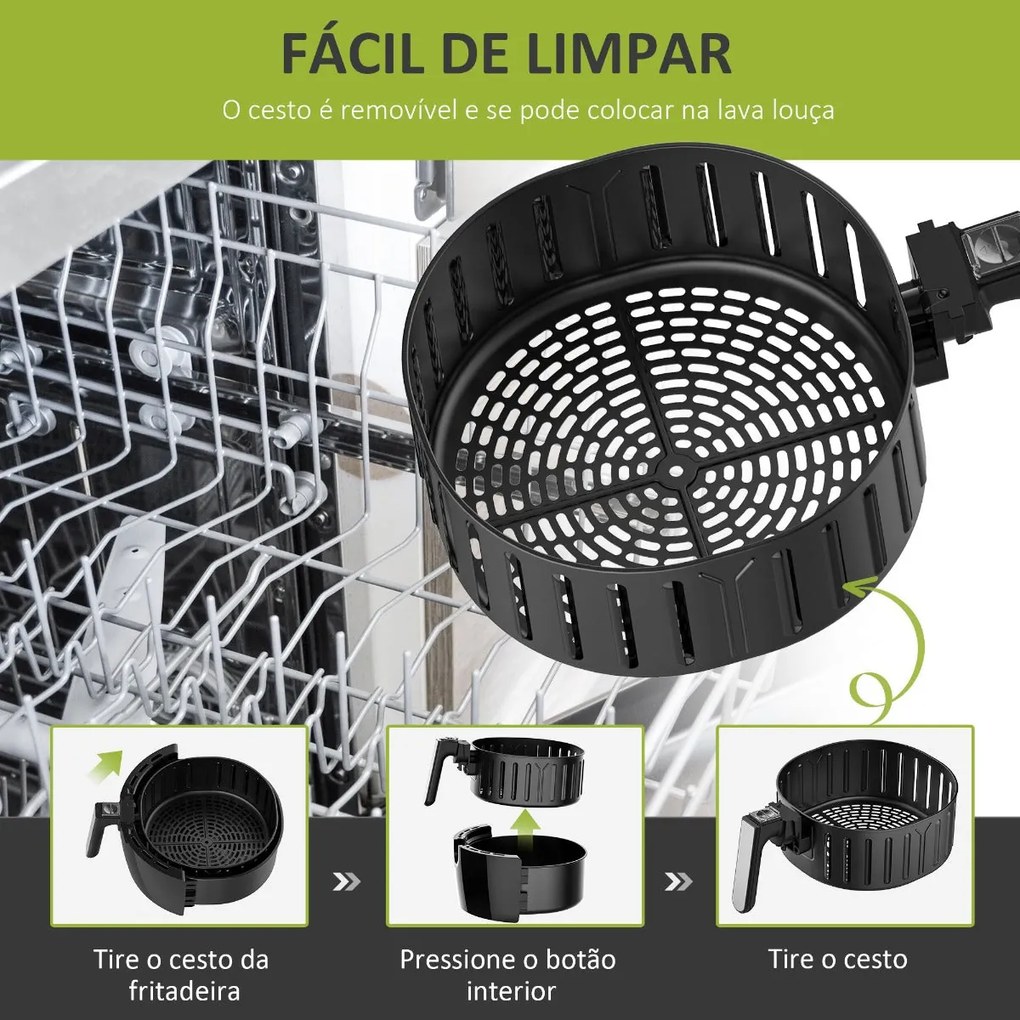 Fritadeira a Vapor de 5,5L - Design Moderno