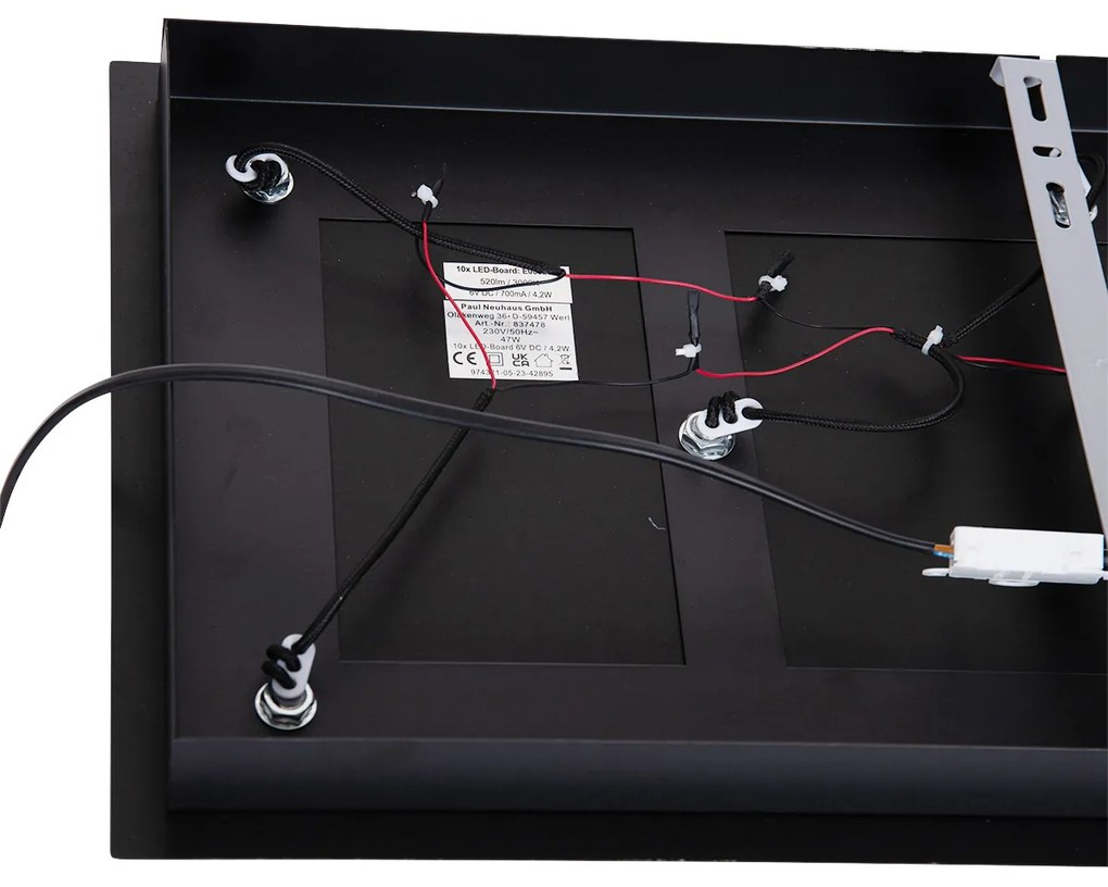 Candeeiro de suspensão preto com latão incl. LED regulável 10 luzes - Bea Design