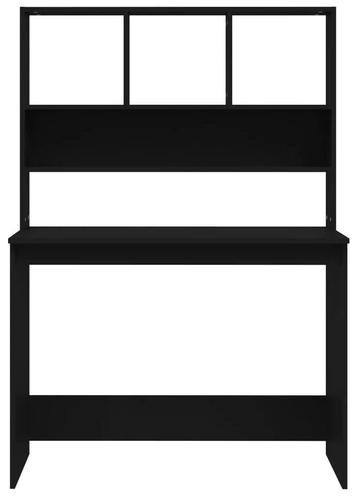 Secretária c/ prateleiras 102x45x148 cm derivados madeira preto