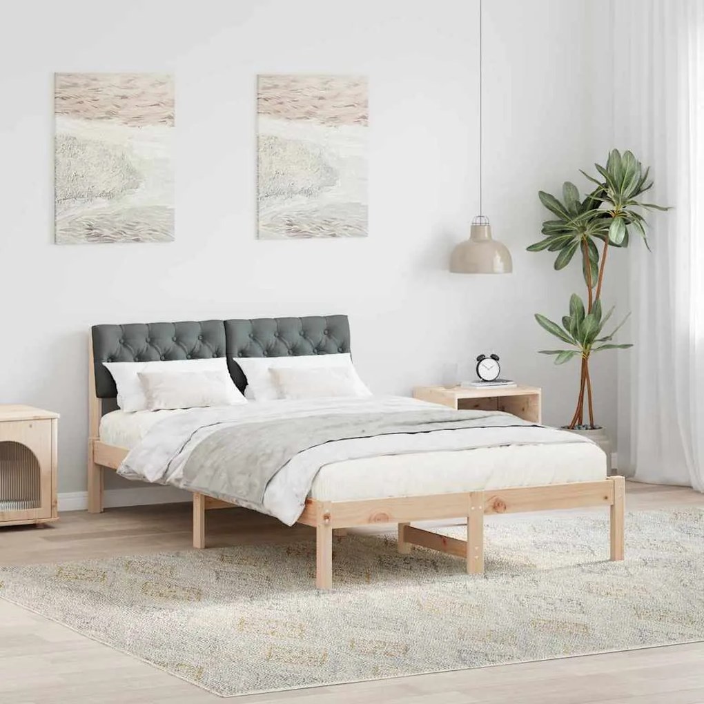 vidaXL Estrutura da cama castanho e cinzento-escuro 120 x 190 cm
