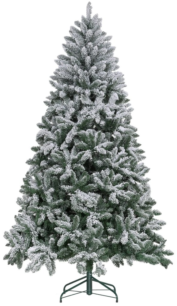 Árvore de Natal 210 cm Árvore de Natal Artificial Nevado com 1021 Ramo