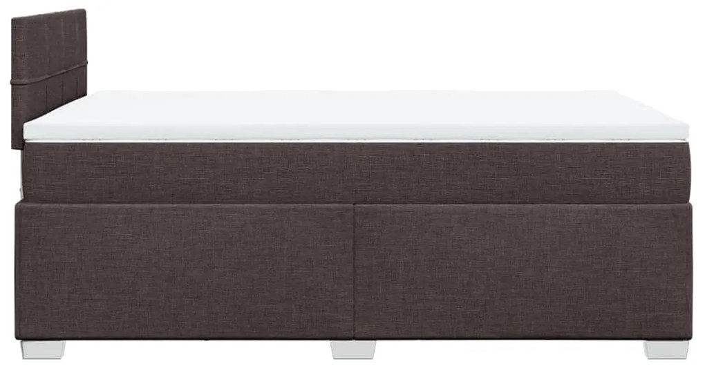 Cama com molas/colchão 120x200 cm tecido castanho-escuro