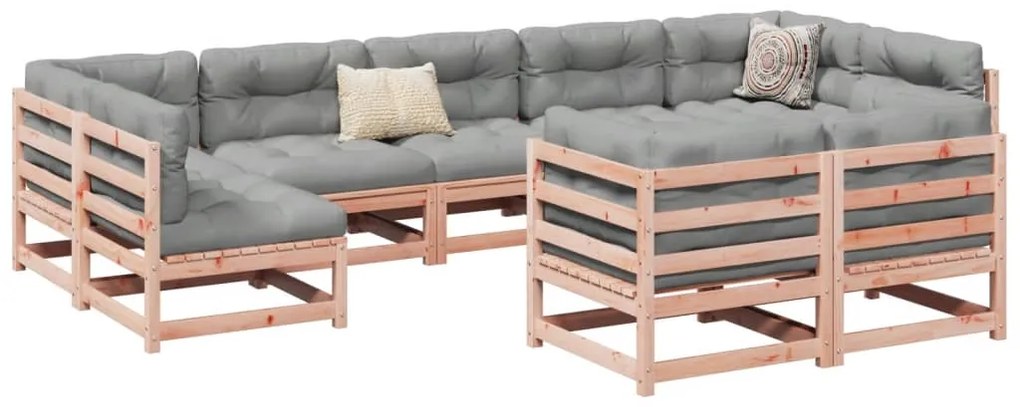 vidaXL 9 pcs conjunto sofás jardim madeira abeto-de-douglas