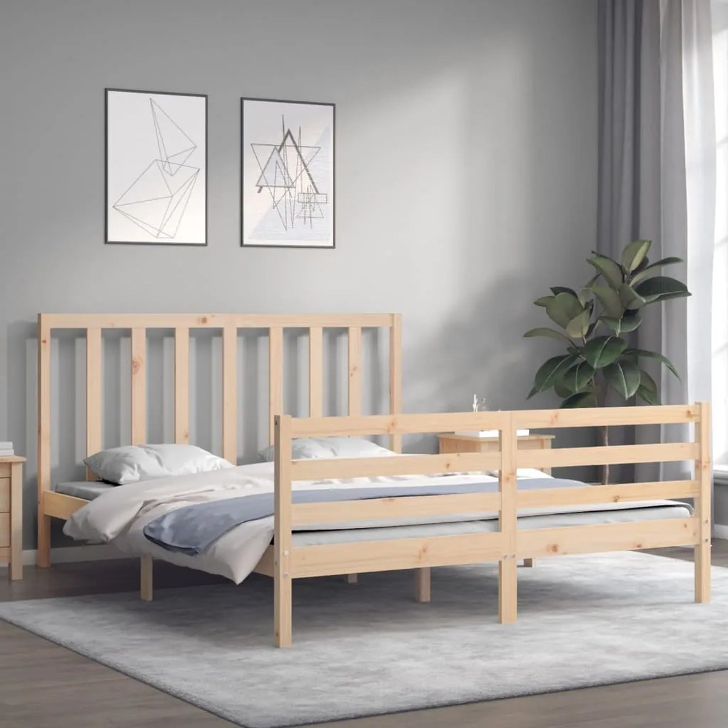 Cama sem colchão 160x200 cm madeira de pinho maciça