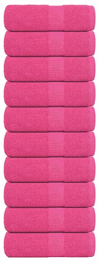 vidaXL Toalhas de rosto 10 unidades FROGN Rosa 30x30 cm 100% algodão