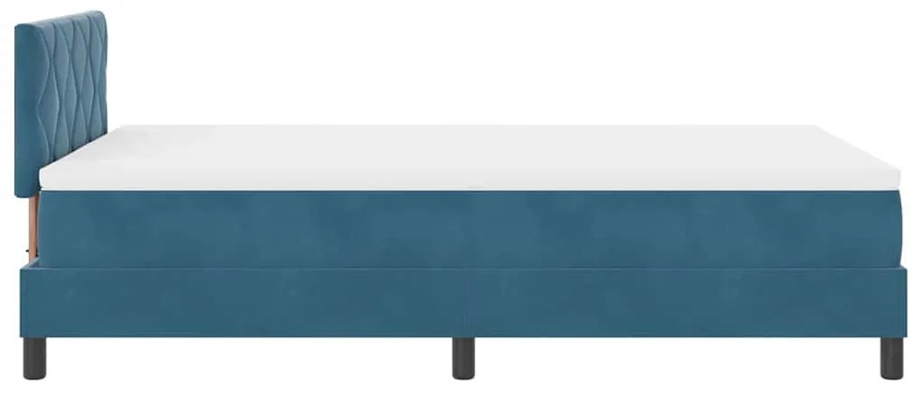Cama Box com Colchão vidaXL Azul Escuro Pequeno Dobrável Veludo