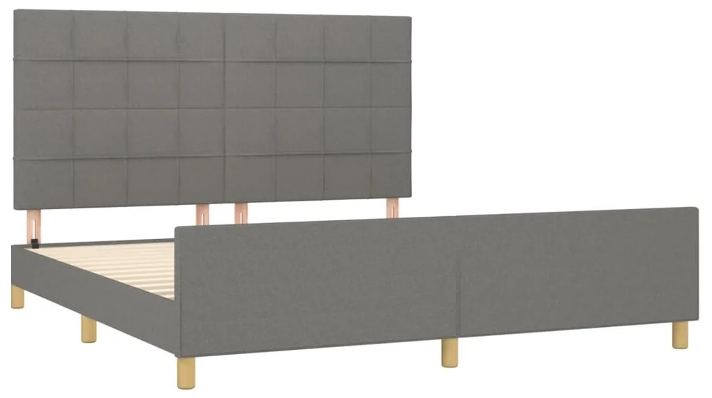Estrutura de cama sem colchão 160x200 cm tecido cinzento-escuro