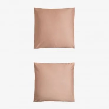Pack De 2 Fronhas De Cetim De 300 Fios Sampras Cor-de-rosa Avelã & 60 X 60 Cm - Sklum