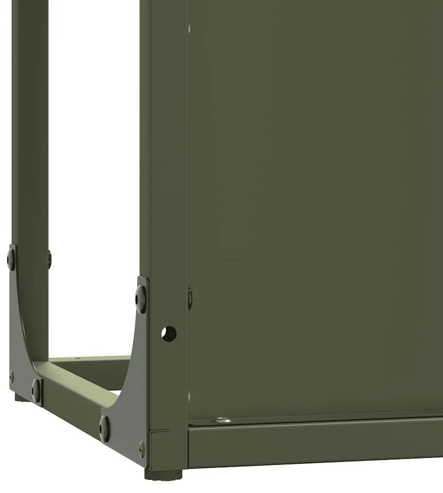 Suporte para lenha aço laminado a frio verde azeitona